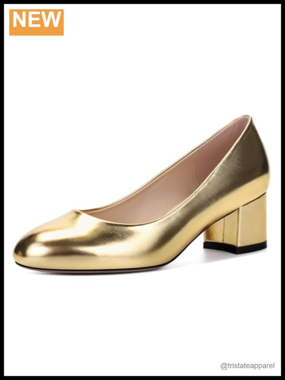 Women's Round Toe Block Chunky Heel Pumps 2 Inch Low Heels